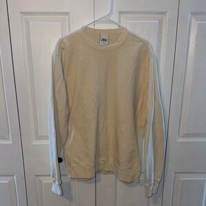Zara Off-White Casual Sweatshirt